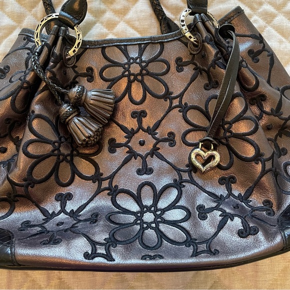 Brighton Valencia Pewter and Black Floral Embroidered Bag - Picture 2 of 16